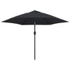 vidaXL Parasol ogrodowy z LED i stalowym słupkiem, 300 cm, czarny
