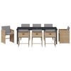vidaXL Zestaw do jadalni w ogrodzie 9 pcs Beżowy polirattan