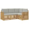 vidaXL Zestawy sof 4 pcs Biały i jasnoszary 187,5 x 128,5 x 73 cm