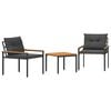 vidaXL Zestaw Mebli Ogrodowych 3 pcs ciemnoszary polirattan