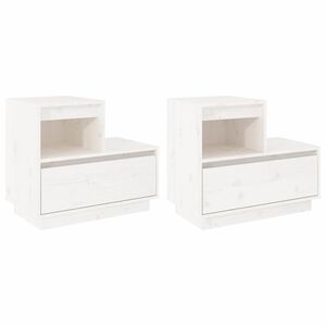 vidaXL Szafki nocne, 2 szt., białe, 60x34x51 cm, lite drewno sosnowe