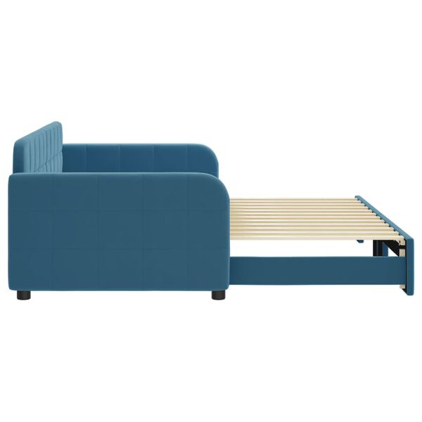vidaXL Sofa rozsuwana, niebieska, 90x200 cm, aksamit