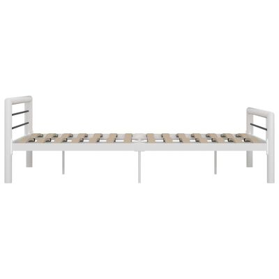 vidaXL Rama łóżka, biało-czarna, metalowa, 160 x 200 cm