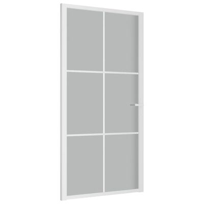 vidaXL Drzwi wewnętrzne, 102,5x201,5 cm, białe, szkło mat i aluminium