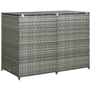vidaXL Osłona na 2 kosze na śmieci, rattan PE, antracyt, 148x77x111 cm