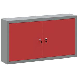 vidaXL Szafka na narzędzia z p&oacute;łką Czerwony i Szary 100 x 20 x 55 cm