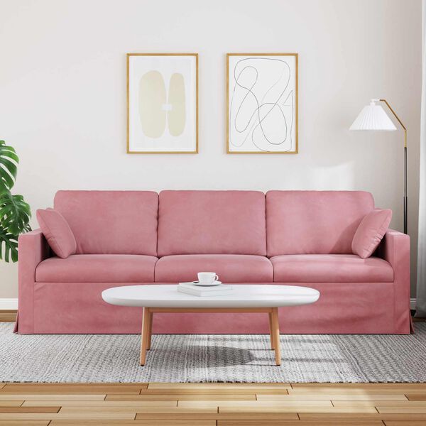 vidaXL Sofa R&oacute;żowy 228 x 78 x 80 cm Aksamit