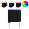 vidaXL Zagł&oacute;wek do ł&oacute;żka z LED, czarny, 80x5x118/128 cm, aksamit