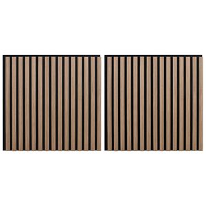 vidaXL Panele ścienne akustyczne 2 szt. listwowe fornir dębowy