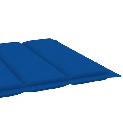 vidaXL Leżaki z kobaltowymi poduszkami, 2 szt., lite drewno tekowe
