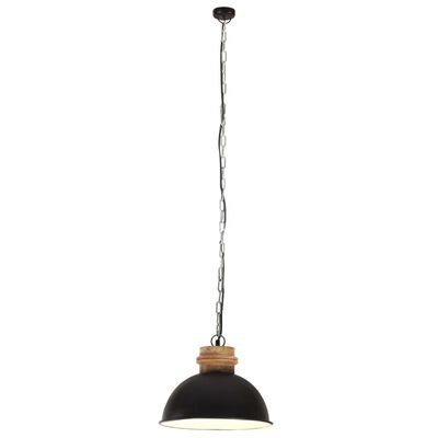 vidaXL Industrialna lampa wisząca, 25 W, czarna, okrągła, 32 cm, E27