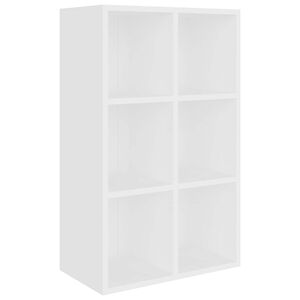 vidaXL Regał na książki, biały, 66x30x98 cm, materiał drewnopochodny