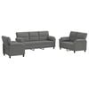 vidaXL Zestaw Sof 3 pcs ciemnoszary Welur