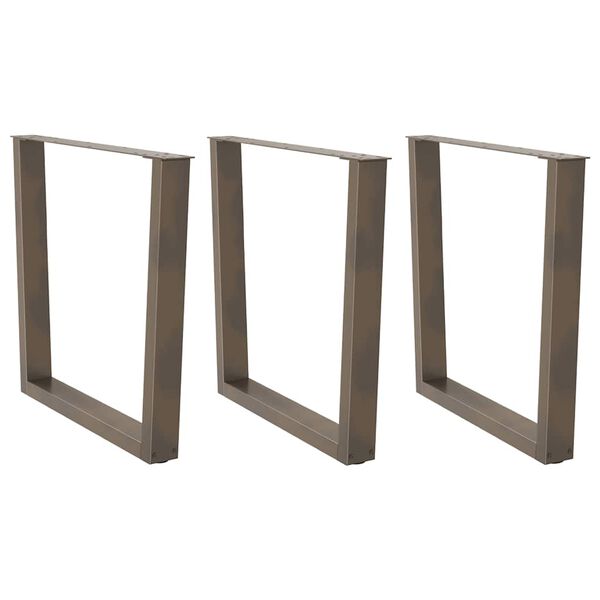 vidaXL Nogi do stołu jadalnego w kształcie litery V 3 szt. Naturalna stal 80x(72-73,3) cm Stal