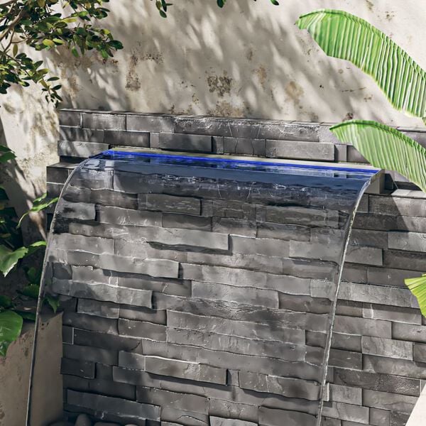 vidaXL Wylewka do wodospadu z RGB LED, stal nierdzewna, 108 cm