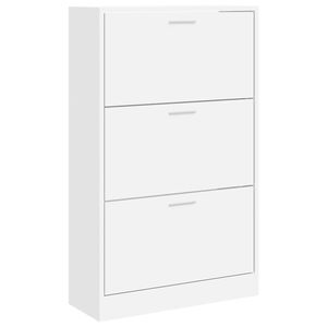 vidaXL Szafka na buty, biały, 63x24x103 cm, materiał drewnopochodny