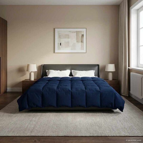 vidaXL Zimowa Kołdra Ciemnoniebieski 200 x 200 cm Mikrofibra