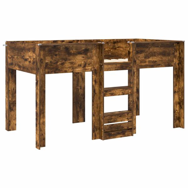 vidaXL Ł&oacute;żko piętrowe dla dzieci z materacem Dąb wędzony 100 x 200 cm