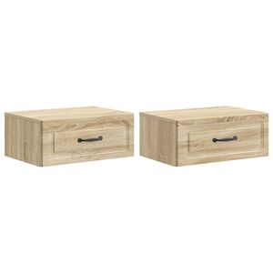 vidaXL Wisząca Szafka Nocna 2 szt. dąb Sonoma 49 x 34,5 x 20 cm