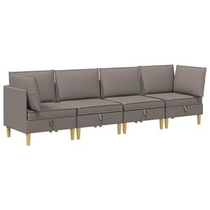 vidaXL Modularny Zestaw Sofy z Przechowalnią 4 pcs Ciemnoszary tkanina