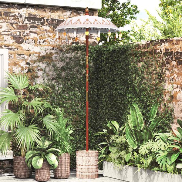 vidaXL Baliński Parasol z Bazą Kremowy 95 x 95 x 260 cm