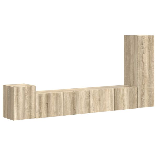 vidaXL Zestaw szafek RTV 3 pcs Dąb Sonoma Materiał drewnopochodny