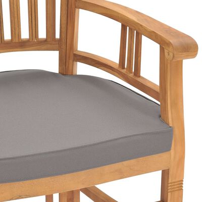 vidaXL Krzesła ogrodowe 2 szt., ciemnoszare poduszki, drewno tekowe