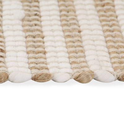 vidaXL Ręcznie tkany dywan, juta, 120 x 180 cm, naturalny i biały