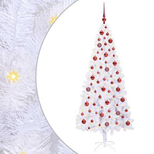 vidaXL Sztuczna choinka z 300 diodami LED Biały 180 cm PVC i stal
