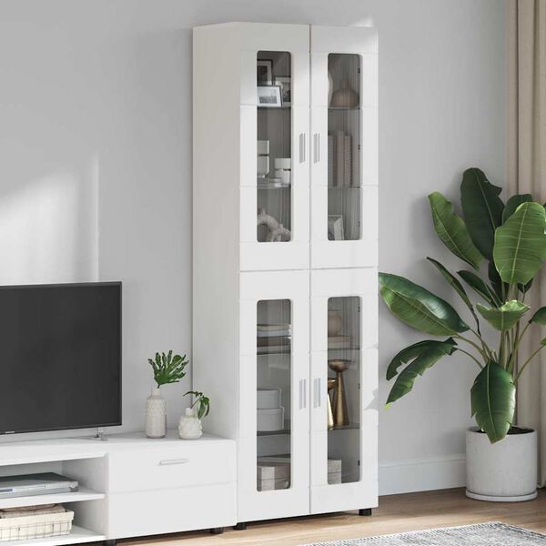 vidaXL Highboard FLORIN Biały 60 x 35 x 182 cm Materiał drewnopochodny