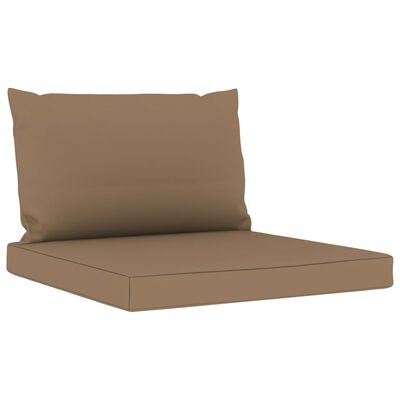 vidaXL Ogrodowa sofa 3-os. z palet z poduszkami w kolorze taupe, sosna