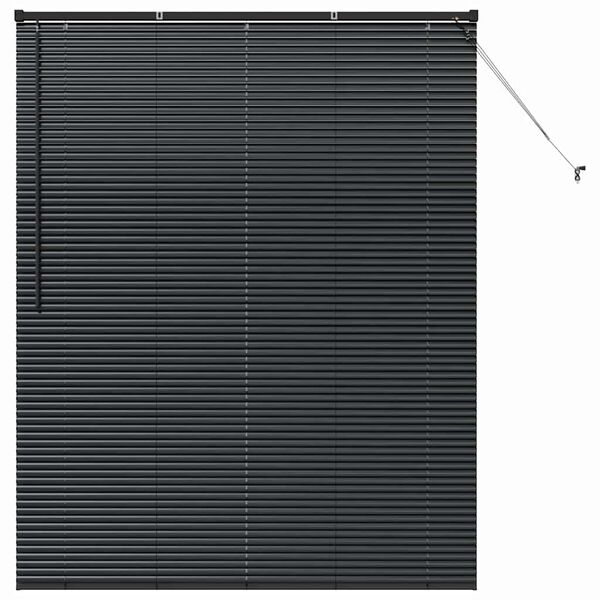 vidaXL Żaluzja okienna z zasłonami Czarny Aluminium