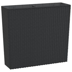 vidaXL Donica z pojemnikiem wewnętrznym, antracyt, 12/44 L, rattan PP