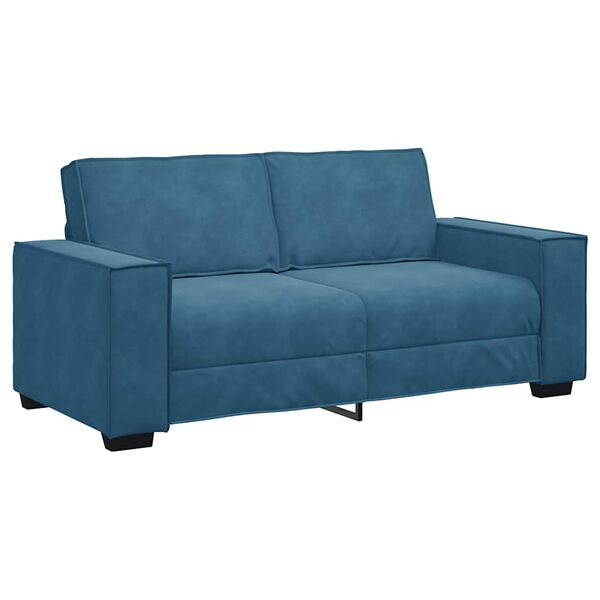 vidaXL Sofa 2-osobowa, niebieski, 180x78x84 cm, tapicerowana aksamitem