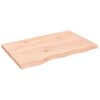vidaXL Blat stołu, 80x50x(2-4) cm, surowe lite drewno dębowe