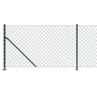vidaXL Ogrodzenie z siatki ze stopami słupków, zielone, 0,8x25 m