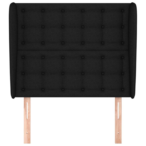 vidaXL Zagł&oacute;wek uszak, czarny, 83x23x118/128 cm, tkanina