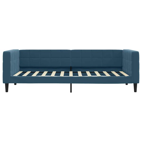 vidaXL Sofa z funkcją spania, niebieska, 90x200 cm, obita aksamitem