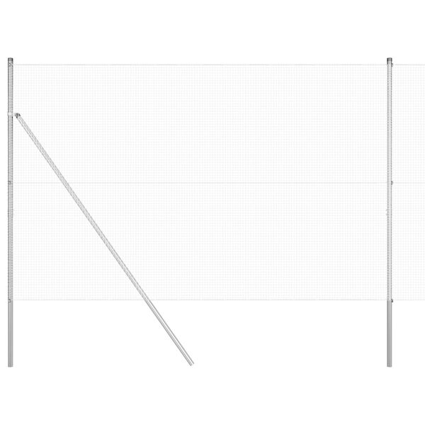 vidaXL Spawana siatka ogrodzeniowa Srebrny 1.5 x 25 m
