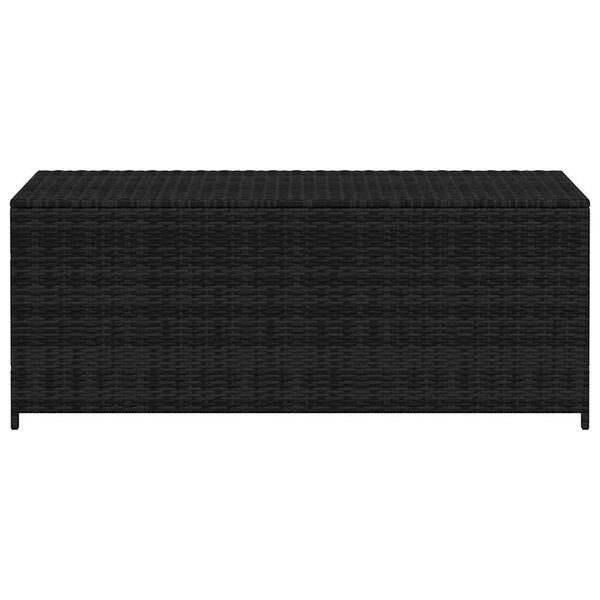 vidaXL Skrzynia ogrodowa, czarna, 150 x 50 x 60 cm, rattan PE