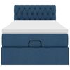 vidaXL Otomana Ł&oacute;żko z Materacem i LED Niebieski 100x200 cm Tkanina