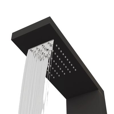 vidaXL Panel prysznicowy, aluminiowy, czarny