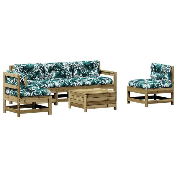 vidaXL 6-cz. zestaw mebli do ogrodu, z poduszkami, impregnowana sosna