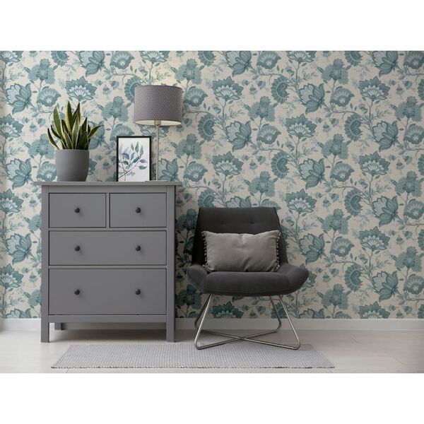 DUTCH WALLCOVERINGS Tapeta Krisha, biało-niebieska
