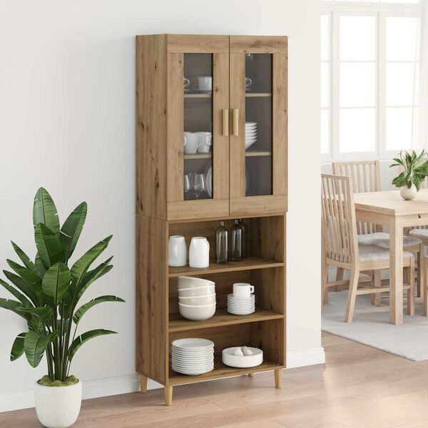 vidaXL Highboard Dąb rzemieślniczy 69,5 x 34 x 180 cm