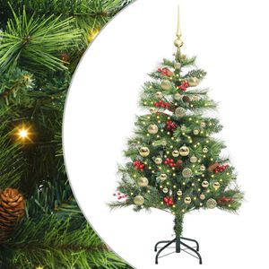 vidaXL Sztuczna choinka 150 LED Ciepła biel PVC i Metal zielony
