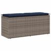 vidaXL Ławka ogrodowa z poduszką Szara 110x40x44 cm Polirattan