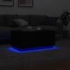 vidaXL Stolik kawowy z oświetleniem LED, czarny, 90x50x40 cm
