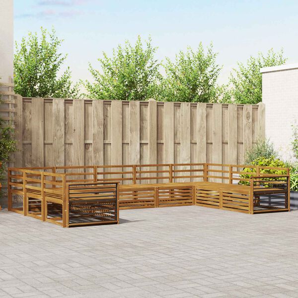 vidaXL Zestawy sof 9 pcs Naturalny Lite Drewno Akacji