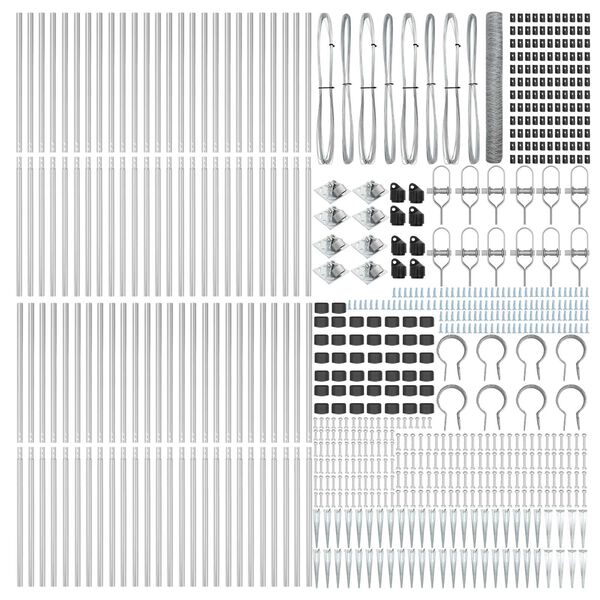 vidaXL Słupek ogrodzeniowy. Srebrny 100 x 1,2 m (siatka 50 mm) Stal